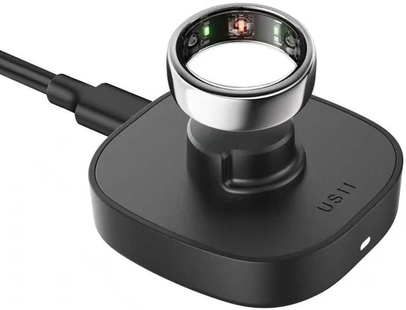 VOVELF شاحن متوافق مع حلقة أورا جين 3، آلية أمان مطورة وكابل شاحن USB-C، قاعدة شحن بخطوة واحدة لحلقة ذكية (المقاس 9) - Image 1